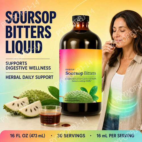 Exotic Soursop Bitters Herbal Wellness Supplement Plant Based Formula 16 Fl Oz (473ml)